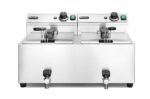 Profi Line Fritteuse mit Ablasshahn, 2 × 8 l, HENDI, Profi Line, 16L, 230V/7000W, 610x515x(H)369mm