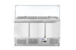 Kühltisch, dreitürig mit Glasdisplay 380L, Arktic, 230V/310W, 1390x702x(H)1330mm