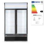 Rückwandkühlschrank mit hinterleuchteter Blende, zweitürig, Arktic, 512L, Schwarz, 220-240V/510W, 1120x585x(H)1900mm