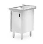 Einzelspültisch mit Schrank - geschweißt, Tiefe 600 mm, HENDI, Profi Line, 600x600x(H)850mm