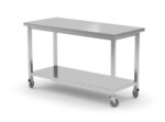 Arbeitstisch mit Regalboden - geschraubt, Tiefe 600 mm, HENDI, Kitchen Line, 1200x600x(H)850mm