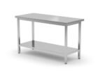 Zentraler Arbeitstisch mit Regalboden Budget Line - geschraubt, Tiefe 600 mm, HENDI, Budget Line, 1200x600x(H)850mm