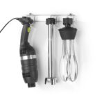 Set: Stabmixer 350 mit variabler Geschwindigkeit + Schneebesen + Halterung zur Wandmontage, HENDI, Kitchen Line, Schwarz, 230V/350W, ø100x110mm