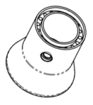 Tischsockel zu Standauslauf 3/4" IG integrierte Rosette Ø40 mm chrom