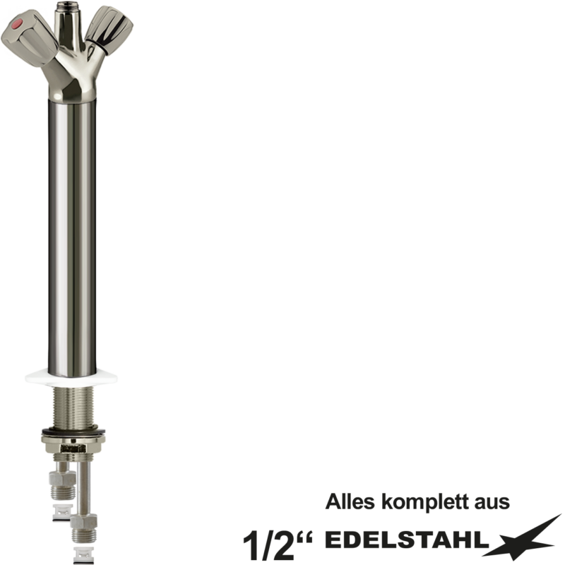 classic Säulenbatterie-Körper V2A 1/2" mit RV