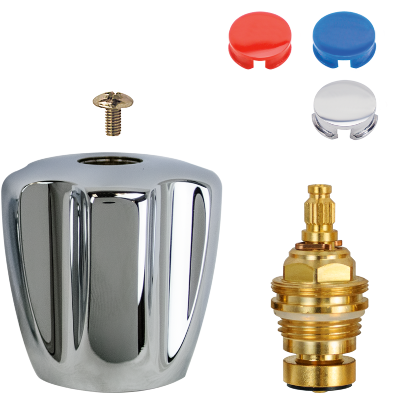 Oberteil 1/2" komplett mit Pentachrom-Metallgriff groß