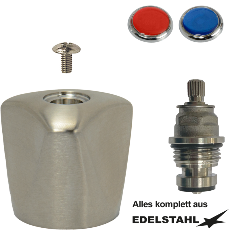 Fettkammeroberteil 1/2" + 3-kant-Griff V2A