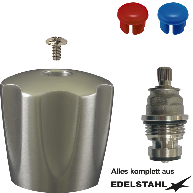 Fettkammeroberteil 1/2" + 6-kant-Griff V2A
