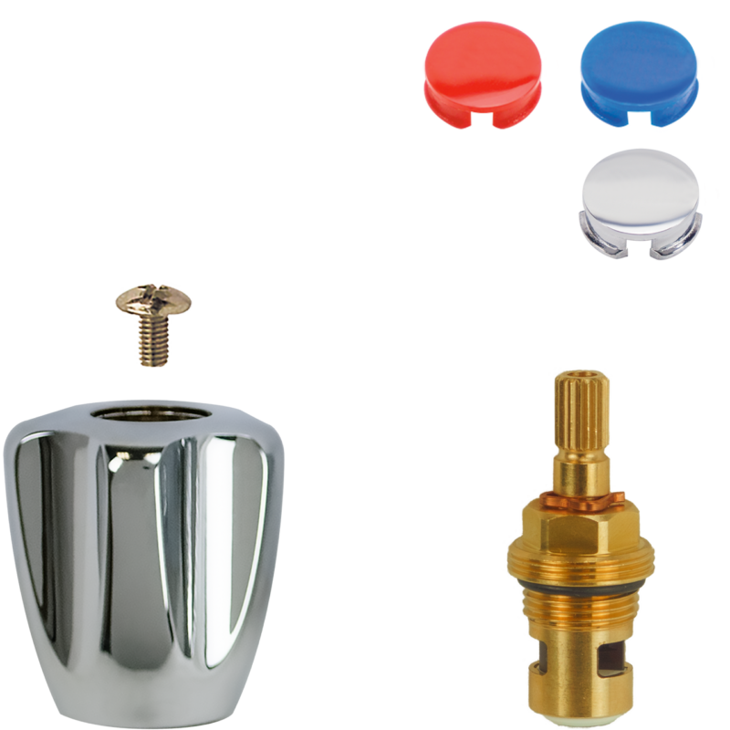 Oberteil 3/8" komplett mit Pentachrom-Metallgriff klein