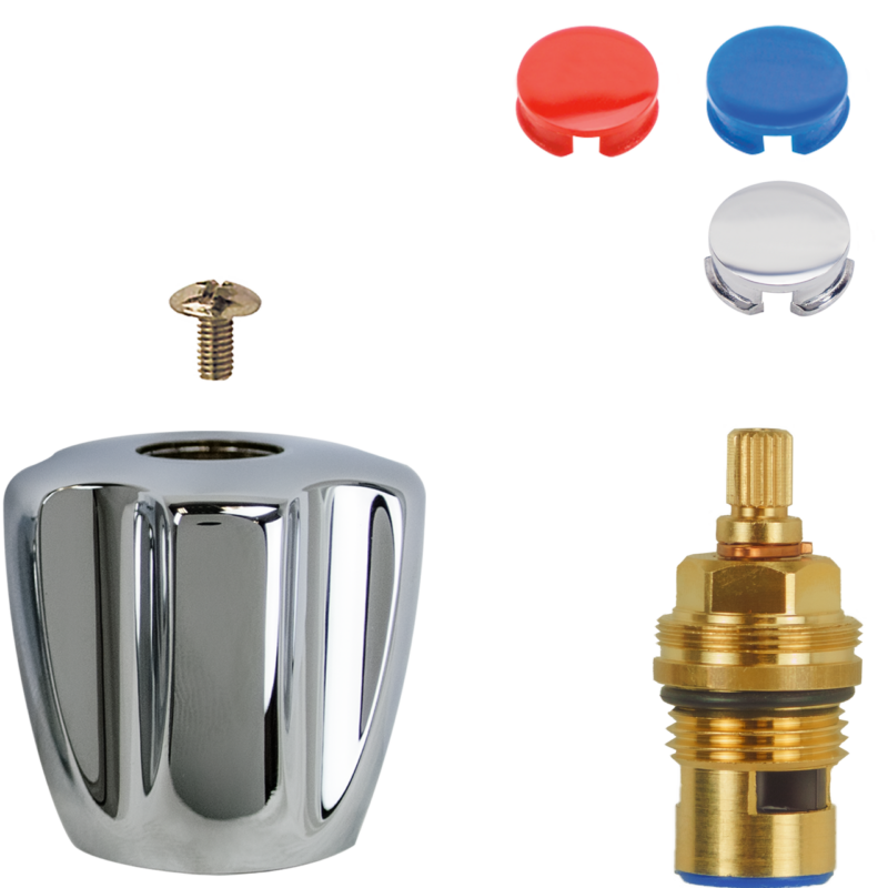 Oberteil 1/2" komplett mit Pentachrom-Metallgriff mittelgroß
