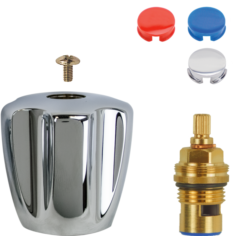Oberteil 1/2" komplett mit Pentachrom-Metallgriff groß