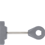 Rohrhalter PA66/VA hellgrau L120 mm mit Ring, Stange, Flansch und befestigung