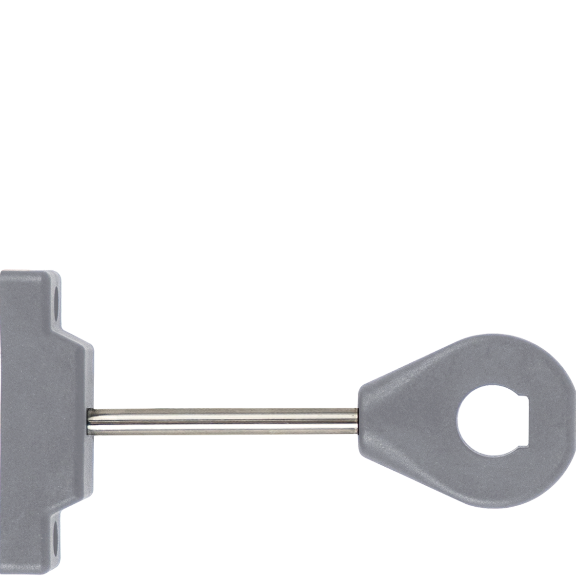 Rohrhalter PA66/VA hellgrau L120 mm mit Ring, Stange, Flansch und befestigung 1 Rohrhalter PA66/VA hellgrau L120 mm mit Ring, Stange, Flansch und befestigung