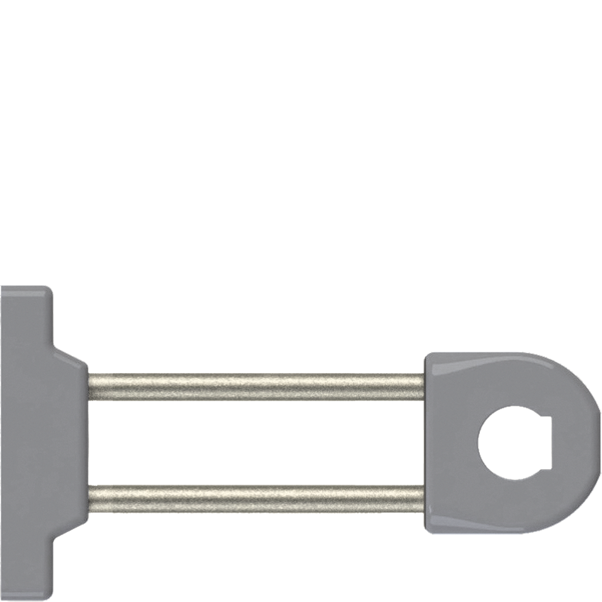 Rohrhalter PA66/VA grau L120 mm mit Ring, Stange, Flansch und befestigung 1 Rohrhalter PA66/VA grau L120 mm mit Ring, Stange, Flansch und befestigung