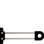 Rohrhalter PA66/VA schwarz L200 mm mit Ring, Stange, Flansch und befestigung