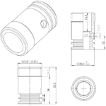 Stecknippel anstatt Auslauf 1/2" AG Aufnahme Ø20,3 Bohrung RV15 ohne RV
