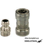 Kupplungsstecker 1/2" IG und Kupplungsdose 3/4" IG selbstschließend